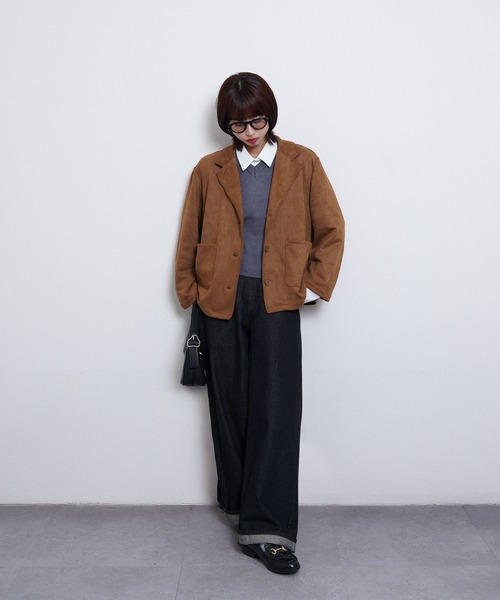 Chillfar（チルファー）の「スエードテーラードジャケット（テーラードジャケット・レディース・ブラウン/モカ/ブラック・FREE）」の13枚目の写真