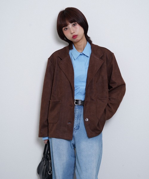 Chillfar（チルファー）の「スエードテーラードジャケット（テーラードジャケット・レディース・ブラウン/モカ/ブラック・FREE）」の16枚目の写真