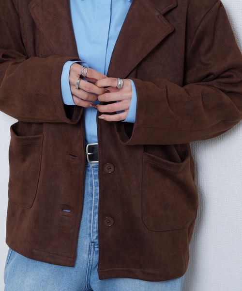 Chillfar（チルファー）の「スエードテーラードジャケット（テーラードジャケット・レディース・ブラウン/モカ/ブラック・FREE）」の21枚目の写真