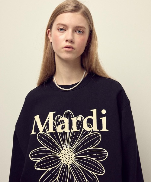 Mardi Mercredi（マルディメクルディ）の「OVERSIZED SWEATSHIRT FLOWERMARDI / オーバーサイズ スウェットシャツ フラワーマルディ（スウェット・レディース・ブラック/ネイビー/オートミール・FREE）」の10枚目の写真