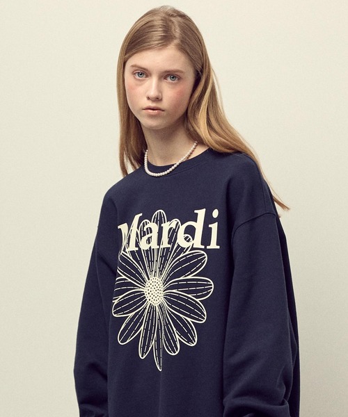 Mardi Mercredi（マルディメクルディ）の「OVERSIZED SWEATSHIRT FLOWERMARDI / オーバーサイズ スウェットシャツ フラワーマルディ（スウェット・レディース・ブラック/ネイビー/オートミール・FREE）」の17枚目の写真