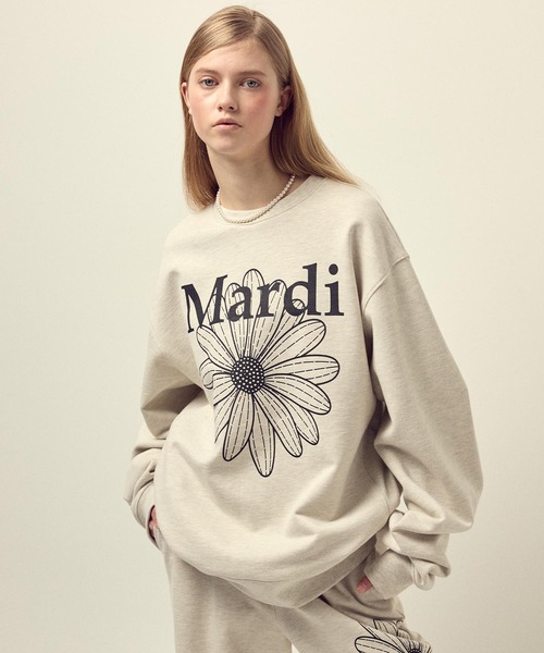 Mardi Mercredi（マルディメクルディ）の「OVERSIZED SWEATSHIRT FLOWERMARDI / オーバーサイズ スウェットシャツ フラワーマルディ（スウェット・レディース・ブラック/ネイビー/オートミール・FREE）」の19枚目の写真
