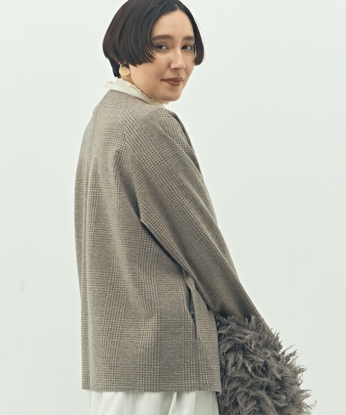 NOLLEY’S（ノーリーズ）の「ウォッシャブルストレッチジャージハオリ（ブルゾン・レディース・ベージュ/ベージュ系その他/ブラック・FREE）」の11枚目の写真