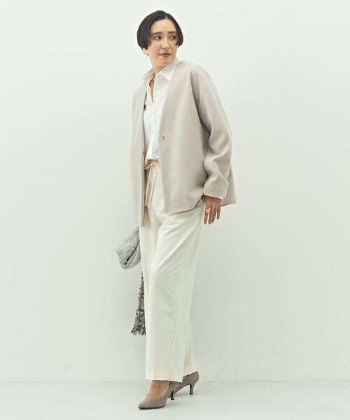 NOLLEY’S（ノーリーズ）の「ウォッシャブルストレッチジャージハオリ（ブルゾン・レディース・ベージュ/ベージュ系その他/ブラック・FREE）」の15枚目の写真