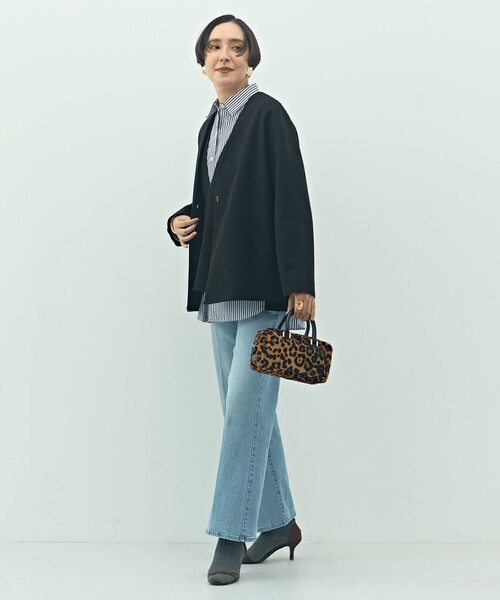 NOLLEY’S（ノーリーズ）の「ウォッシャブルストレッチジャージハオリ（ブルゾン・レディース・ベージュ/ベージュ系その他/ブラック・FREE）」の22枚目の写真