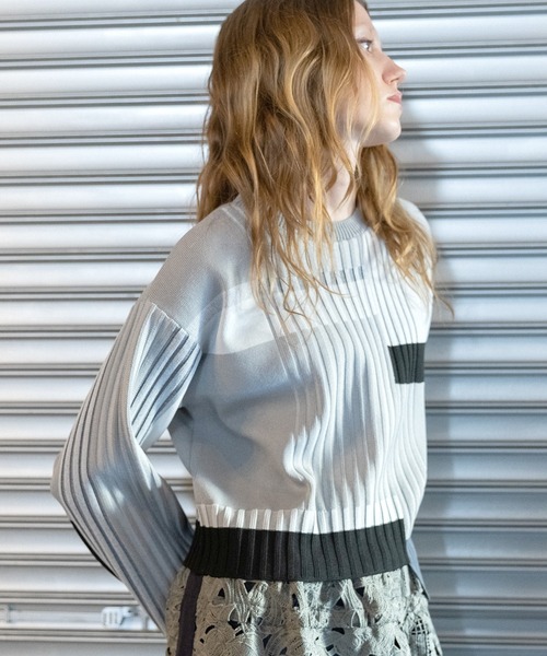 AULA AILA リブニット 長袖 トップス　新品　人気品薄 SHEER RIB KNIT — aulaaila