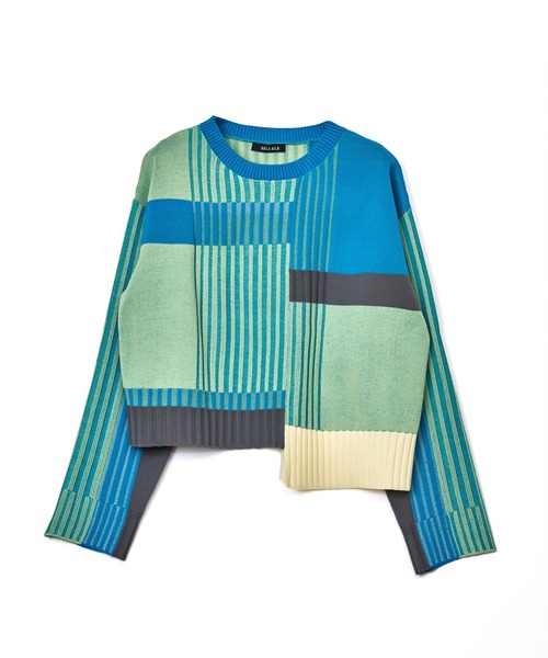 AULA AILA（アウラアイラ）の「【WEB限定】カラーブロックニットプル