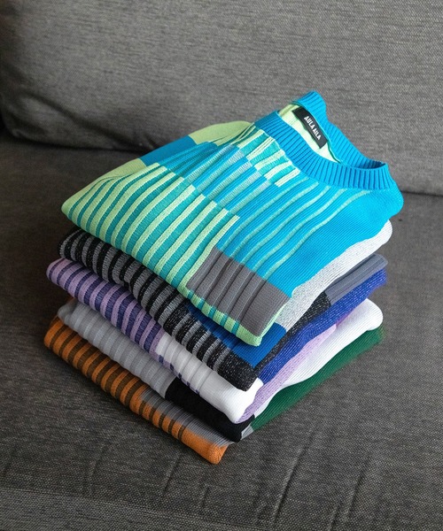 AULA AILA（アウラアイラ）の「【WEB限定】カラーブロックニットプルオーバー（ニット/セーター・レディース・ブラック/ライトグレー/ライム/ピンク/オレンジ・0）」の21枚目の写真