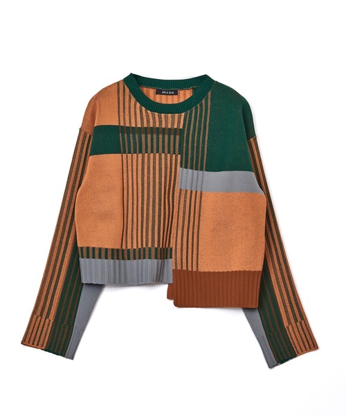 WEB限定】カラーブロックニットプルオーバー（ニット/セーター）｜AULA