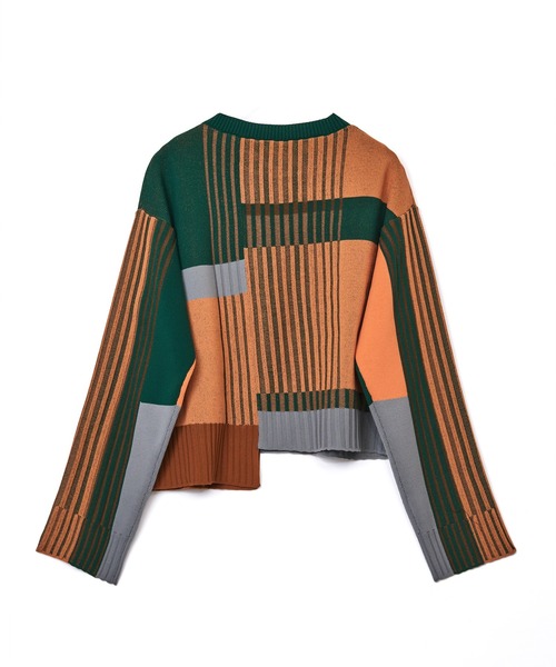 WEB限定】カラーブロックニットプルオーバー（ニット/セーター）｜AULA