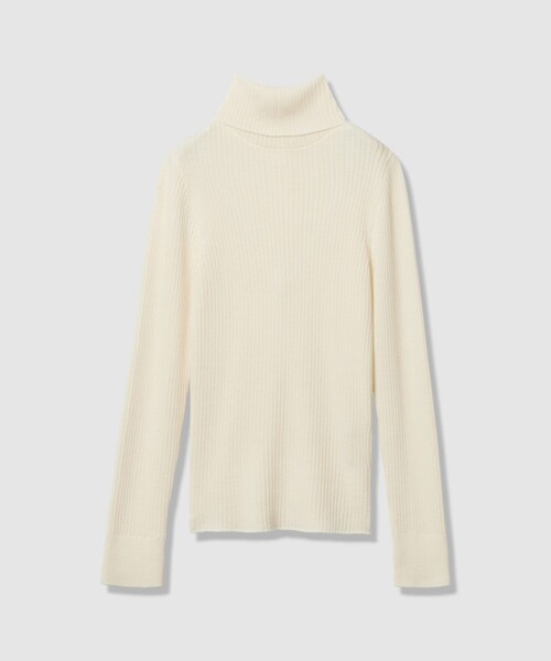 allureville（アルアバイル）の「2WAYネックリブタートル（ニット/セーター・レディース・ライトグレー/イエロー/サックスブルー/オフホワイト/ブラック・2）」の8枚目の写真