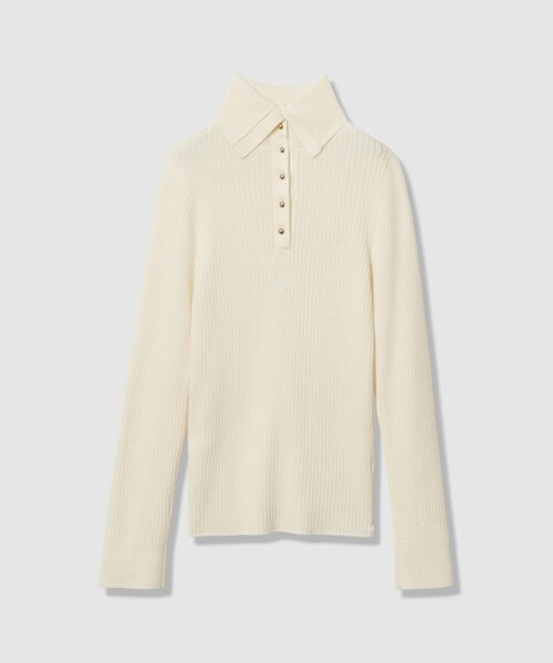 allureville（アルアバイル）の「2WAYネックリブタートル（ニット/セーター・レディース・ライトグレー/イエロー/サックスブルー/オフホワイト/ブラック・2）」の9枚目の写真