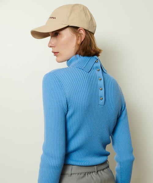 allureville（アルアバイル）の「2WAYネックリブタートル（ニット/セーター・レディース・ライトグレー/イエロー/サックスブルー/オフホワイト/ブラック・2）」の14枚目の写真