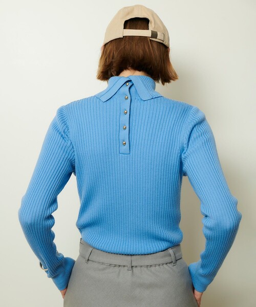 allureville（アルアバイル）の「2WAYネックリブタートル（ニット/セーター・レディース・ライトグレー/イエロー/サックスブルー/オフホワイト/ブラック・2）」の15枚目の写真