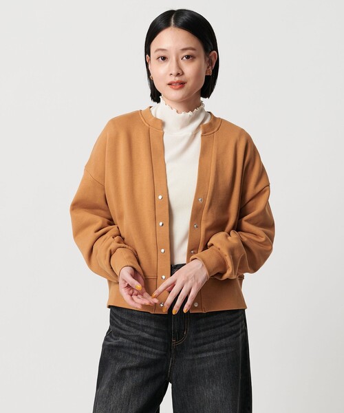 A DAY IN THE LIFE UNITED ARROWS(アデイインザライフユナイテッドアローズ)の「ウラケ キーネックカーディガン <A DAY IN THE LIFE>(カーディガン/ボレロ・レディース・ナチュラル/マスタード/ダークグレー・FREE)」の5枚目の写真