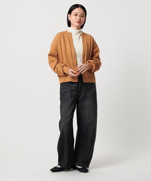 A DAY IN THE LIFE UNITED ARROWS(アデイインザライフユナイテッドアローズ)の「ウラケ キーネックカーディガン <A DAY IN THE LIFE>(カーディガン/ボレロ・レディース・ナチュラル/マスタード/ダークグレー・FREE)」の6枚目の写真