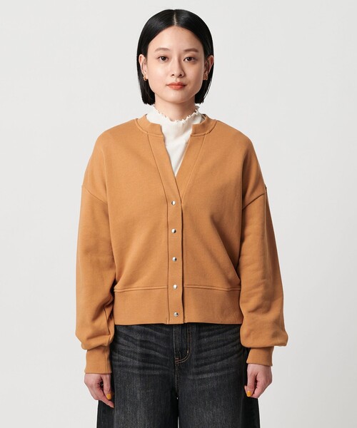 A DAY IN THE LIFE UNITED ARROWS(アデイインザライフユナイテッドアローズ)の「ウラケ キーネックカーディガン <A DAY IN THE LIFE>(カーディガン/ボレロ・レディース・ナチュラル/マスタード/ダークグレー・FREE)」の7枚目の写真