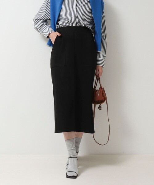 MICO COULIER（ミコクリエ）の「《セットアップ対応》スエード×リブワークスカート（スカート・レディース・チャコールグレー/ブラック/キナリ・38/36）」の3枚目の写真