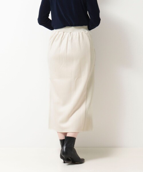 MICO COULIER（ミコクリエ）の「《セットアップ対応》スエード×リブワークスカート（スカート・レディース・チャコールグレー/ブラック/キナリ・38/36）」の8枚目の写真