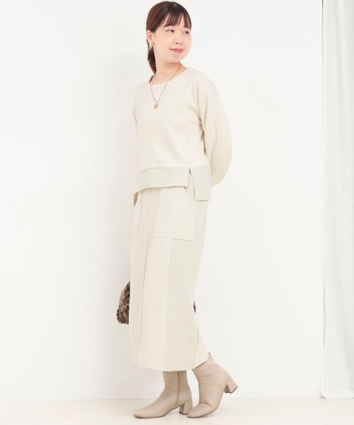 MICO COULIER（ミコクリエ）の「《セットアップ対応》スエード×リブワークスカート（スカート・レディース・チャコールグレー/ブラック/キナリ・38/36）」の11枚目の写真