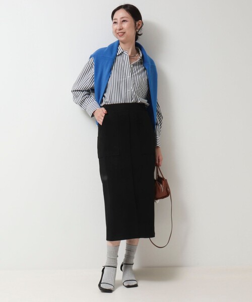 MICO COULIER（ミコクリエ）の「《セットアップ対応》スエード×リブワークスカート（スカート・レディース・チャコールグレー/ブラック/キナリ・38/36）」の12枚目の写真