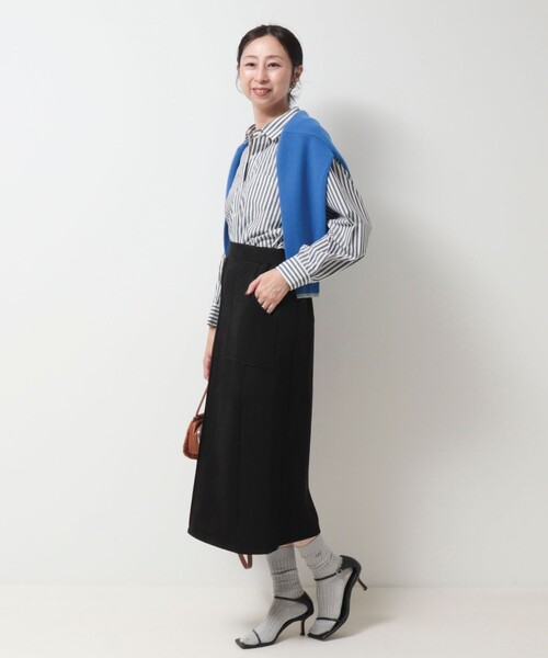 MICO COULIER（ミコクリエ）の「《セットアップ対応》スエード×リブワークスカート（スカート・レディース・チャコールグレー/ブラック/キナリ・38/36）」の14枚目の写真