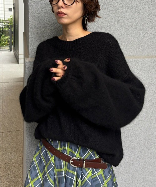 BACK OPEN LACE UP KNIT TOP（ニット/セーター）｜Ameri（アメリ）の