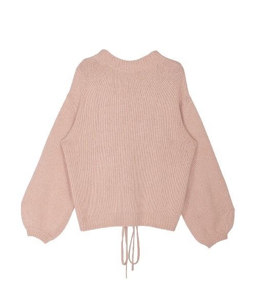 理紗】BACK OPEN LACE UP KNIT TOP BACK OPEN LACE UP KNIT TOP