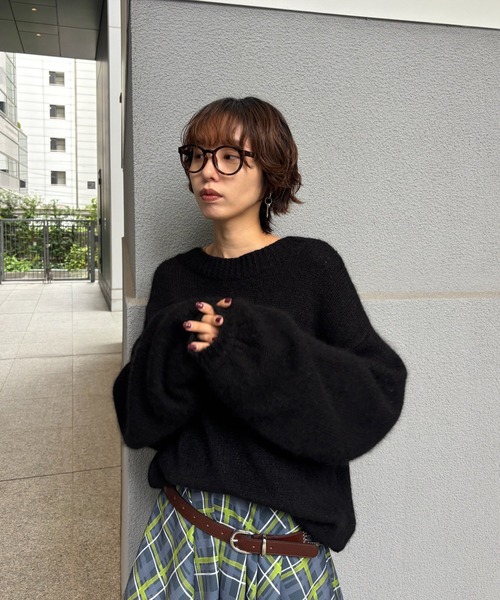 BACK OPEN LACE UP KNIT TOP（ニット/セーター）｜Ameri（アメリ）の