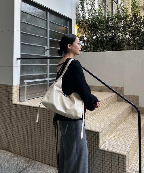 BACK OPEN LACE UP KNIT TOP（ニット/セーター）｜Ameri（アメリ）の