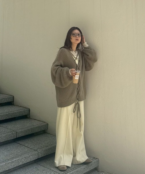 BACK OPEN LACE UP KNIT TOP（ニット/セーター）｜Ameri（アメリ）の