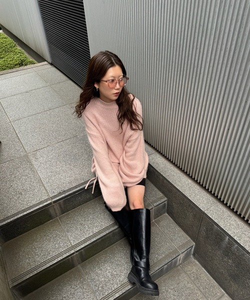 BACK OPEN LACE UP KNIT TOP（ニット/セーター）｜Ameri（アメリ）の