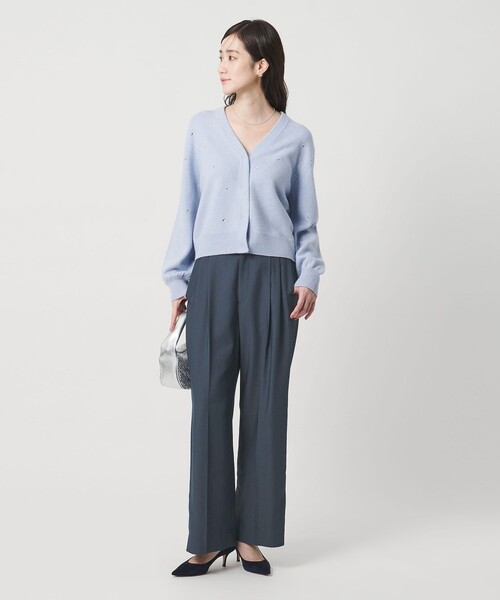 UNITED ARROWS（ユナイテッドアローズ）の「2タック デニムライク ワイド パンツ ‐ウォッシャブル‐（その他パンツ・レディース・ブラック/ネイビー・38/36/34/40）」の6枚目の写真