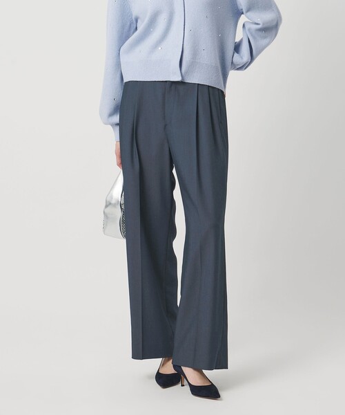 セール】2タック デニムライク ワイド パンツ ‐ウォッシャブル