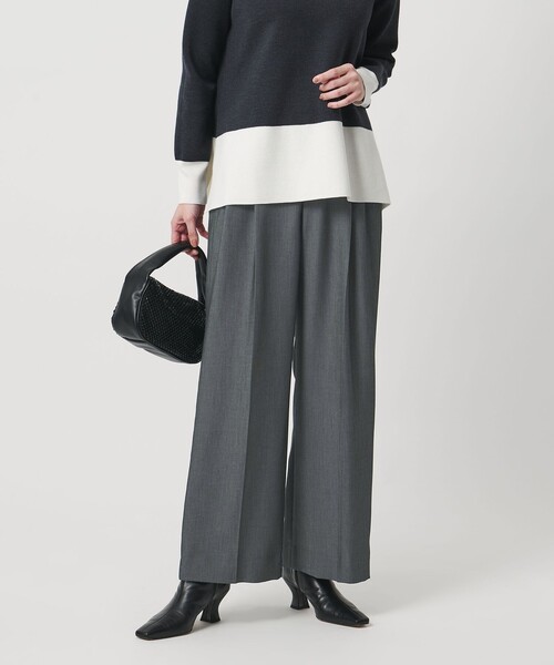 UNITED ARROWS（ユナイテッドアローズ）の「2タック デニムライク ワイド パンツ ‐ウォッシャブル‐（その他パンツ・レディース・ブラック/ネイビー・38/36/34/40）」の9枚目の写真