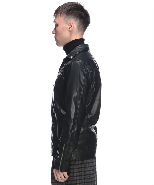 S&SONS(エスアンドサンズ)の「S&SONS ダブルライダース ジャケット 合成皮革(ライダースジャケット・メンズ・ブラック・M/LL/L)」の6枚目の写真