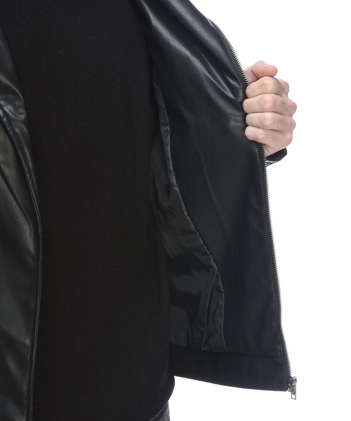 S&SONS(エスアンドサンズ)の「S&SONS ダブルライダース ジャケット 合成皮革(ライダースジャケット・メンズ・ブラック・M/LL/L)」の13枚目の写真