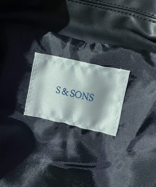 S&SONS(エスアンドサンズ)の「S&SONS ダブルライダース ジャケット 合成皮革(ライダースジャケット・メンズ・ブラック・M/LL/L)」の14枚目の写真
