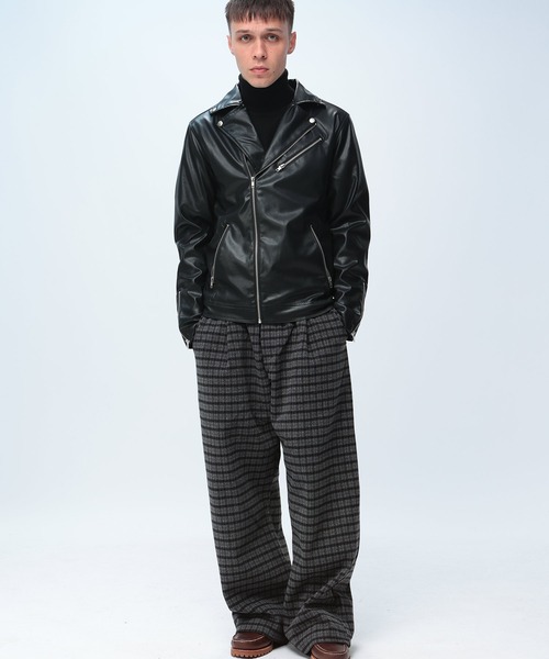 S&SONS(エスアンドサンズ)の「S&SONS ダブルライダース ジャケット 合成皮革(ライダースジャケット・メンズ・ブラック・M/LL/L)」の3枚目の写真