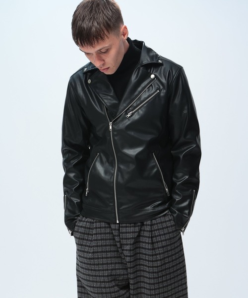 S&SONS(エスアンドサンズ)の「S&SONS ダブルライダース ジャケット 合成皮革(ライダースジャケット・メンズ・ブラック・M/LL/L)」の5枚目の写真