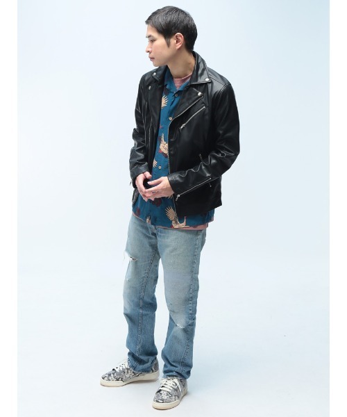S&SONS(エスアンドサンズ)の「S&SONS ダブルライダース ジャケット 合成皮革(ライダースジャケット・メンズ・ブラック・M/LL/L)」の16枚目の写真