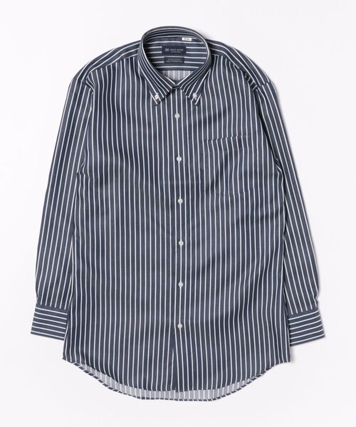 TOKYO SHIRTS（トウキョウシャツ）の「形態安定ノンアイロン ボタンダウン 長袖ビジネスワイシャツ（ビジネスシャツ・メンズ・ネイビー・首回り37cm-裄丈84cm/首回り37cm-裄丈80cm/首回り39cm-裄丈80cm/首回り39cm-裄丈84cm/首回り41cm-裄丈82cm/首回り41cm-裄丈86cm/首回り42cm-裄丈82cm/首回り42cm-裄丈86cm/首回り43cm-裄丈82cm/首回り43cm-裄丈86cm）」の6枚目の写真