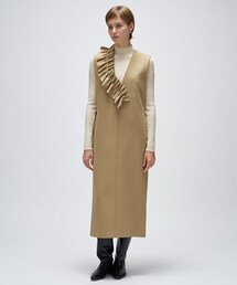 cloenc | 【マシンウォッシュ】2wayフリルジャンパースカート(ワンピース)