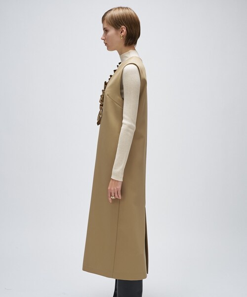 cloenc（クロエンス）の「【マシンウォッシュ】2wayフリルジャンパースカート（ワンピース・レディース・ベージュ/チャコールグレー・02/01）」の18枚目の写真