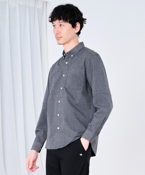 Arnold Palmer(アーノルドパーマー)の「ウールライク起毛 ブロッキング シャツ(シャツ/ブラウス・メンズ・ネイビー/ネイビー系/グレー・M/LL/L)」の20枚目の写真