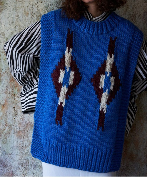 ORTEGA MOTIF HAND KNIT VEST