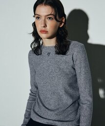 RIBBED MINIMAL ROUND KNIT_GRAY
