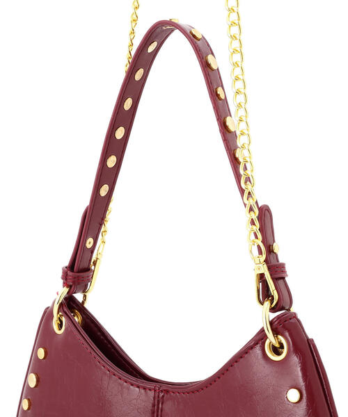 FREE'S MART（フリーズマート）の「◆スタッズ付きショルダーバッグ（ショルダーバッグ・レディース・レッド/ブラック・ﾌﾘ-）」の6枚目の写真