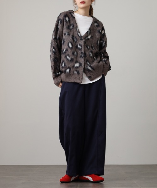 セール】レオパード柄Vネックカーディガン（カーディガン/ボレロ