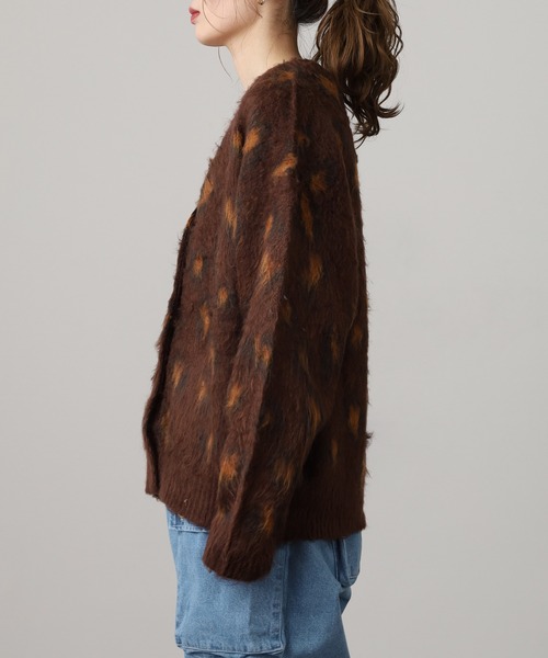 セール】レオパード柄Vネックカーディガン（カーディガン/ボレロ